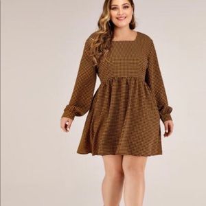 Plus houndstooth dress